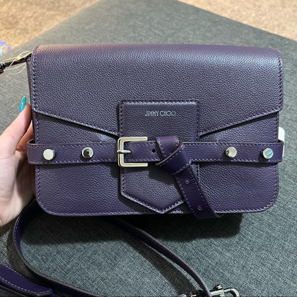 ❌SOLD❌ Jimmy Choo Lexie Amethyst Leather Bag Brandnew - Picture 1 of 9